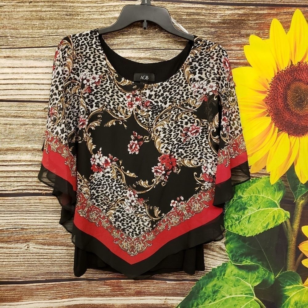 ABG sheer top with black tank small NWT